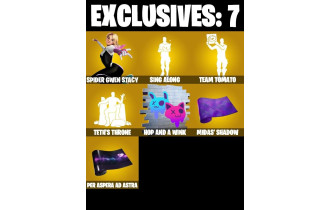 UNIQUE - Spidergwen (Stacy) , A Goat [114 Skins, 116 Axes, 94 Emotes, 107 Gliders and MORE!]