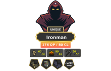 Ironman - HCIM | Main | TTL: 1309 | CL: 80 | QP: 176 [B Gloves, Ava's, MM1, Mithril Gloves, DT1, Graceful + MORE!]