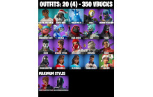UNIQUE - Evil Plan, Ma-Ya-Hi [20 Skins, 350 Vbucks, 35 Axes, 27 Emotes, 35 Gliders and MORE!]