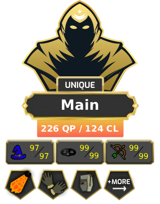 Main | Staker | TTL: 2036 | CL: 124 | QP: 226 [Max Melee, Fire Cape, B Gloves, Rigour, Augury, Ava's, MM2, MM1, Jad Pet + MORE!]