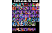 UNIQUE - Crystal, Spiderman (Miles Morales) [41 Skins, 500 Vbucks, 36 Axes, 32 Emotes, 34 Gliders and MORE!]