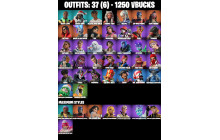 UNIQUE - Harley Hitter, Joltara [37 Skins, 1250 Vbucks, 52 Axes, 48 Emotes, 52 Gliders and MORE!]