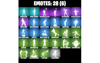 UNIQUE - Crystal, Solid Snake [24 Skins, 400 Vbucks, 25 Axes, 28 Emotes, 30 Gliders and MORE!]