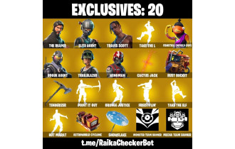 UNIQUE - Travis Scott, The Reaper [87 Skins, 350 Vbucks, 59 Axes, 80 Emotes,70 Gliders and MORE!]