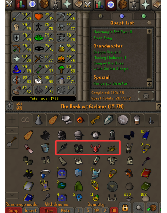 Main | Staker | TTL: 1933 | CL: 123 | QP: 287 [Max Melee, Avernic Defender, Fire Cape, B Gloves, Ava's, MM2, MM1, DS2 + MORE!]