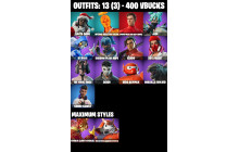 UNIQUE - Santa Dogg,  Inferno Skeleton Balvin [13 Skins, 400 Vbucks, 17 Axes, 16 Emotes, 15 Gliders and MORE!]