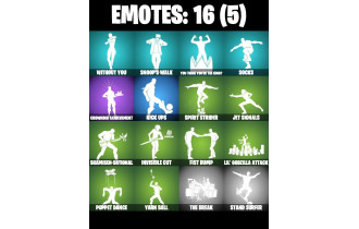 UNIQUE - Santa Dogg,  Inferno Skeleton Balvin [13 Skins, 400 Vbucks, 17 Axes, 16 Emotes, 15 Gliders and MORE!]