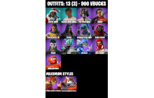 UNIQUE - The Night Rose, Kendo [13 Skins, 900 Vbucks, 28 Axes, 19 Emotes, 20 Gliders and MORE!]