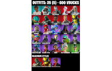 UNIQUE - Meowdas,  Yulejacket  [25 Skins, 600 Vbucks, 41 Axes, 33 Emotes, 28 Gliders and MORE!]