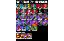 UNIQUE - Gwenpool, War Machine [28 Skins, 150 Vbucks, 48 Axes, 49 Emotes, 36 Gliders and MORE!]