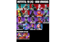 UNIQUE - Doom, Gwenpool [19 Skins, 650 Vbucks, 26 Axes, 16 Emotes, 18 Gliders and MORE!]