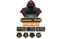 Ironman - HCIM | Starter | Berserker | TTL: 1152 | CL: 69 | QP: 177 [B Gloves, Ava's, MM1, Mithril Gloves, DT1 + MORE!]