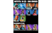 UNIQUE - Polar Peely,  Spectra Knight  [10 Skins, 200 Vbucks, 24 Axes, 12 Emotes, 23 Gliders and MORE!]