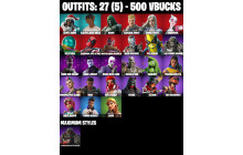 UNIQUE - Deadpool (Pen & Ink), Wastelander Magneto [27 Skins, 500 Vbucks, 41 Axes, 24 Emotes, 29 Gliders and MORE!]
