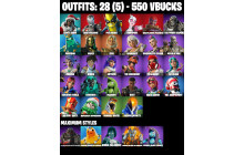 UNIQUE - Peelverine, Gwenpool [28 Skins, 550 Vbucks, 36 Axes, 32 Emotes, 49 Gliders and MORE!]