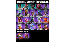 UNIQUE - Dark Doggo, Daigo [20 Skins, 100 Vbucks, 19 Axes, 18 Emotes,17 Gliders and MORE!]