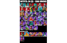 UNIQUE - Hero Baymax, Chaos Director  [34 Skins, 1300 Vbucks, 52 Axes, 32 Emotes, 37 Gliders and MORE!]