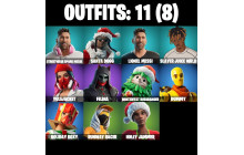 UNIQUE - Streetwear Spark Messi , Santa Dogg [11 Skins, 57 Axes, 32 Emotes, 41 Gliders and MORE!]