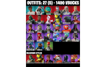 UNIQUE - Manic, Kendo [27 Skins, 1400 Vbucks, 49 Axes, 35 Emotes, 38 Gliders and MORE!]