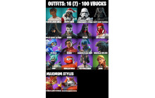 UNIQUE -  Aura,  [16 Skins, 100 Vbucks, 42 Axes, 24 Emotes, 29 Gliders and MORE!]