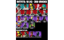 UNIQUE - Crystal, Gwenpool [18 Skins, 350 Vbucks, 38 Axes, 25 Emotes, 26 Gliders and MORE!]