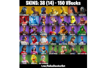 UNIQUE - Huntmaster Saber , Travis Scott [38 Skins, 150 Vbucks, 43 Axes, 51 Emotes, 49 Gliders and MORE!]