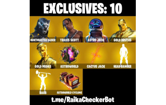 UNIQUE - Huntmaster Saber , Travis Scott [38 Skins, 150 Vbucks, 43 Axes, 51 Emotes, 49 Gliders and MORE!]