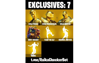 UNIQUE - Gold Midas, Gold Meowscles [151 Skins, 2000 Vbucks, 162 Axes, 143 Emotes,171 Gliders and MORE!]