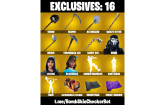 UNIQUE - Grind Clutch [107 Skins, 100 Axes, 86 Emotes, 84 Gliders and MORE!]