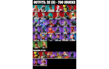 UNIQUE - Backlash, Aura  [32 Skins, 700 Vbucks, 44 Axes, 33 Emotes, 28 Gliders and MORE!]