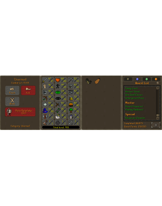 Main | Starter | Starter | TTL: 953 | CL: 70 | QP: 176 [Fire Cape, B Gloves, MM1, Mithril Gloves, DT1 + MORE!]