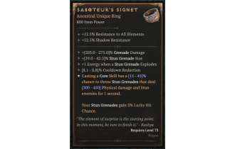 Saboteur's Signet [ ⭐️ Affix: MAX ROLL] Slaughter SC