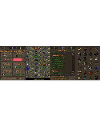 Ironman | Main | TTL: 1936 | CL: 106 | QP: 332 [Infernal, Dizana's Quiver, B Gloves, Ava's, Quest Cape, MM2, MM1 + MORE!]