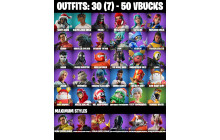 UNIQUE - Cozy Commander, Arctic Adeline [30 Skins, 50 Vbucks, 55 Axes, 34 Emotes, 47 Gliders and MORE!]