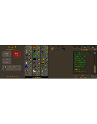 Pure - 1 DEF | TTL: 821 | CL: 72 | QP: 49 [Fire Cape, Ava's, Mithril Gloves, DT1 + MORE!]