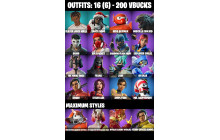 UNIQUE - Santa Dogg , Hero Baymax [16 Skins, 200 Vbucks, 27 Axes, 19 Emotes, 20 Gliders and MORE!]