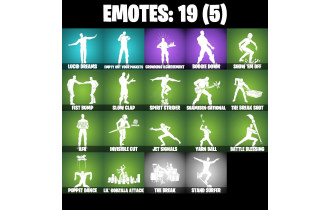 UNIQUE - Santa Dogg , Hero Baymax [16 Skins, 200 Vbucks, 27 Axes, 19 Emotes, 20 Gliders and MORE!]
