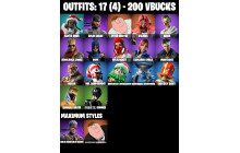 UNIQUE - Peter Griffin,  Valeria [17 Skins, 200 Vbucks, 36 Axes, 28 Emotes, 33 Gliders and MORE!]