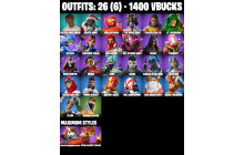 UNIQUE - Hero Baymax, The Night Rose [26 Skins, 1400 Vbucks, 40 Axes, 31 Emotes, 35 Gliders and MORE!]