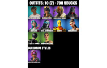 UNIQUE - Renegade Rebel , Aerial Assault Bomber [10 Skins, 700 Vbucks, 26 Axes, 15 Emotes, 16 Gliders and MORE!]