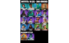 UNIQUE -  Team Tomato,  Throwback Axe [16 Skins, 300 Vbucks, 50 Axes, 37 Emotes, 39 Gliders and MORE!]