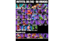 UNIQUE - Son Goku, Beerus [28 Skins, 50 Vbucks, 42 Axes, 25 Emotes, 27 Gliders and MORE!]
