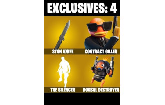 UNIQUE - Contract Giller ,  The Silencer  [132 Skins, 100 Vbucks, 182 Axes, 184 Emotes,143 Gliders and MORE!]