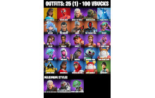 UNIQUE - Neo's Bullet Time, Polar Peely  [25 Skins, 100 Vbucks, 34 Axes, 29 Emotes, 27 Gliders and MORE!]