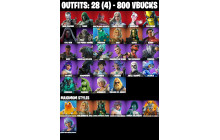 UNIQUE - Skull Trooper , Kylo Ren [28 Skins, 800 Vbucks, 30 Axes, 29 Emotes, 32 Gliders and MORE!]