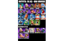 UNIQUE - Bugha , Aura  [19 Skins, 650 Vbucks, 51 Axes, 45 Emotes, 47 Gliders and MORE!]