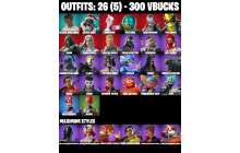 UNIQUE - Manic , Emma Frost [26 Skins, 300 Vbucks, 40 Axes, 27 Emotes, 30 Gliders and MORE!]