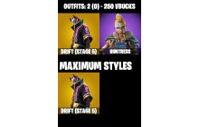 UNIQUE - Drift (Stage 5) [2 Skins, 250 Vbucks, 3 Axes, 1 Emotes, 2 Gliders and MORE!]
