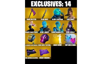 UNIQUE - SUPER STACKED, Dark Skully  [358 Skins, 100 Vbucks, 350 Axes, 255 Emotes,179 Gliders and MORE!]