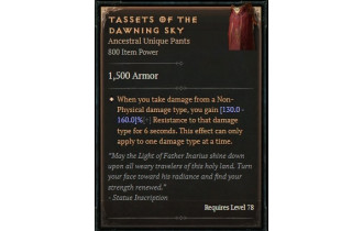 Tassets of the Dawning Sky [ ⭐️ Affix: HIGH ROLL] Reckoning SC